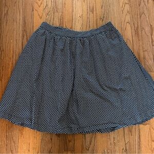 Boden Women’s Polka Dot Navy White Cotton Pleated  Skirt Size 12L